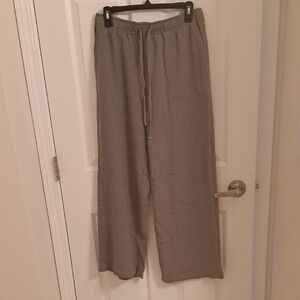 Viscose-Linen Blend Wide Leg Pant